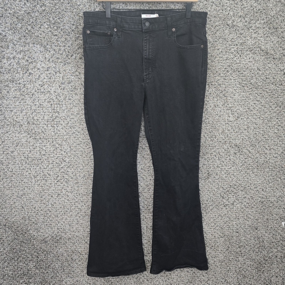 Levis Jeans Womens 34 Black 726 Flare 5 Pocket Denim Stretch High Rise Casual